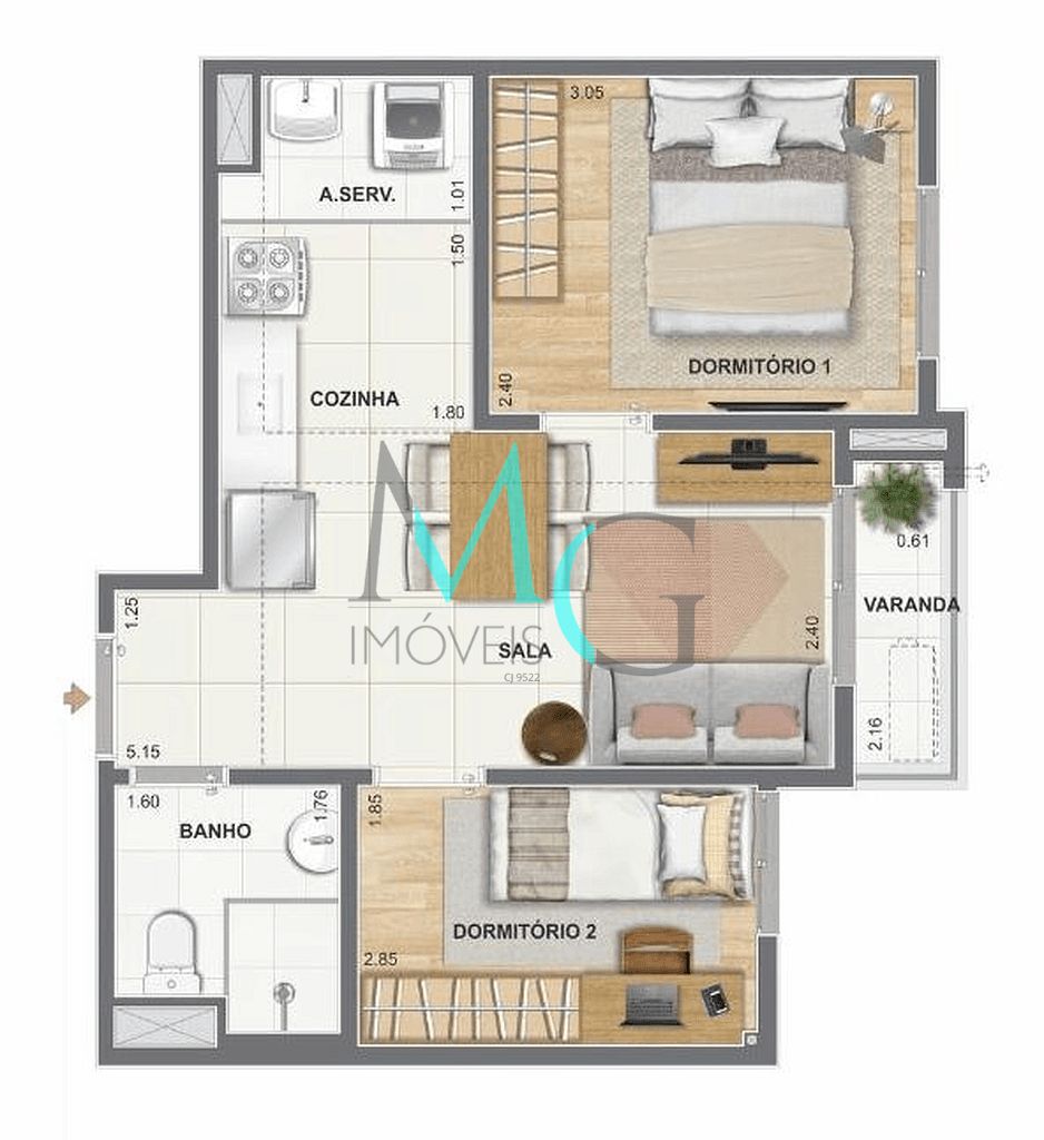 Apartamento, 1 quarto, 32 m² - Foto 27