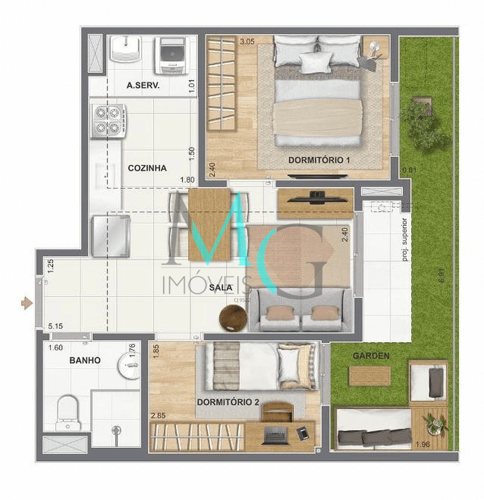 Apartamento, 1 quarto, 32 m² - Foto 29