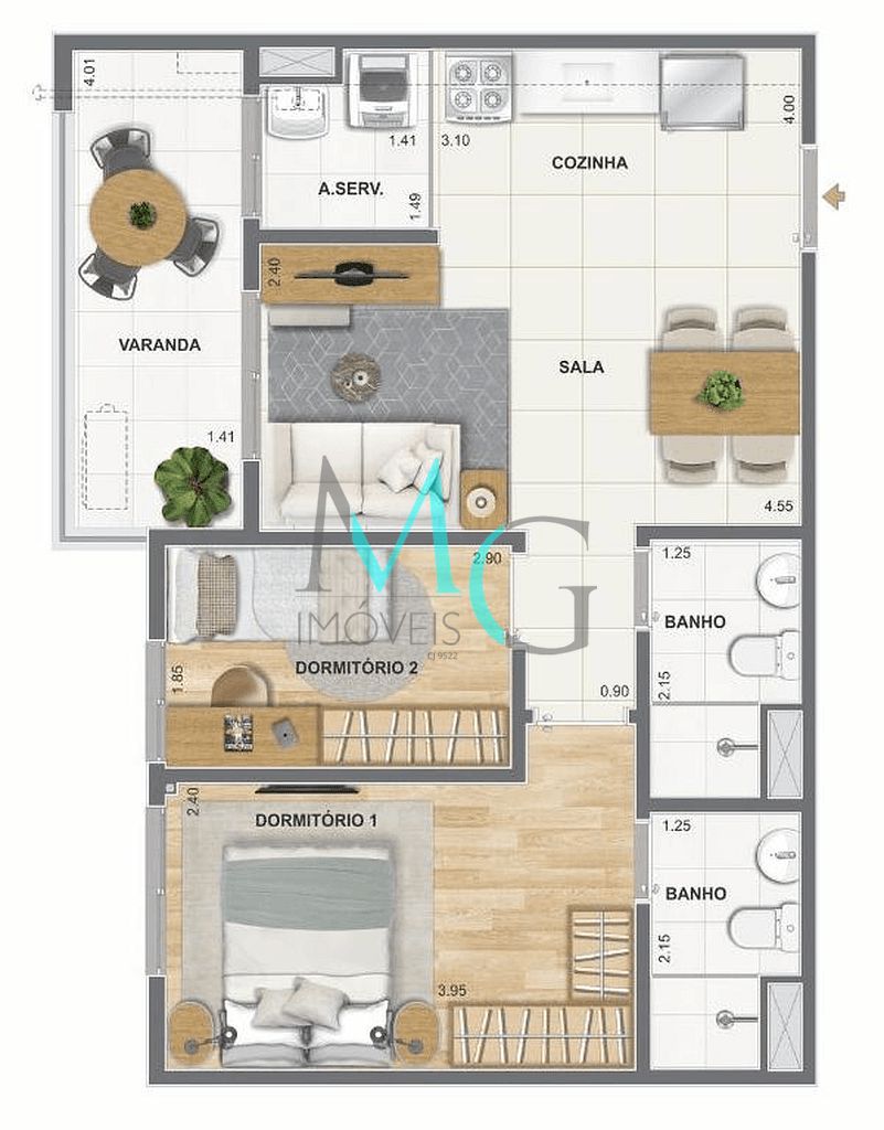 Apartamento, 1 quarto, 32 m² - Foto 30