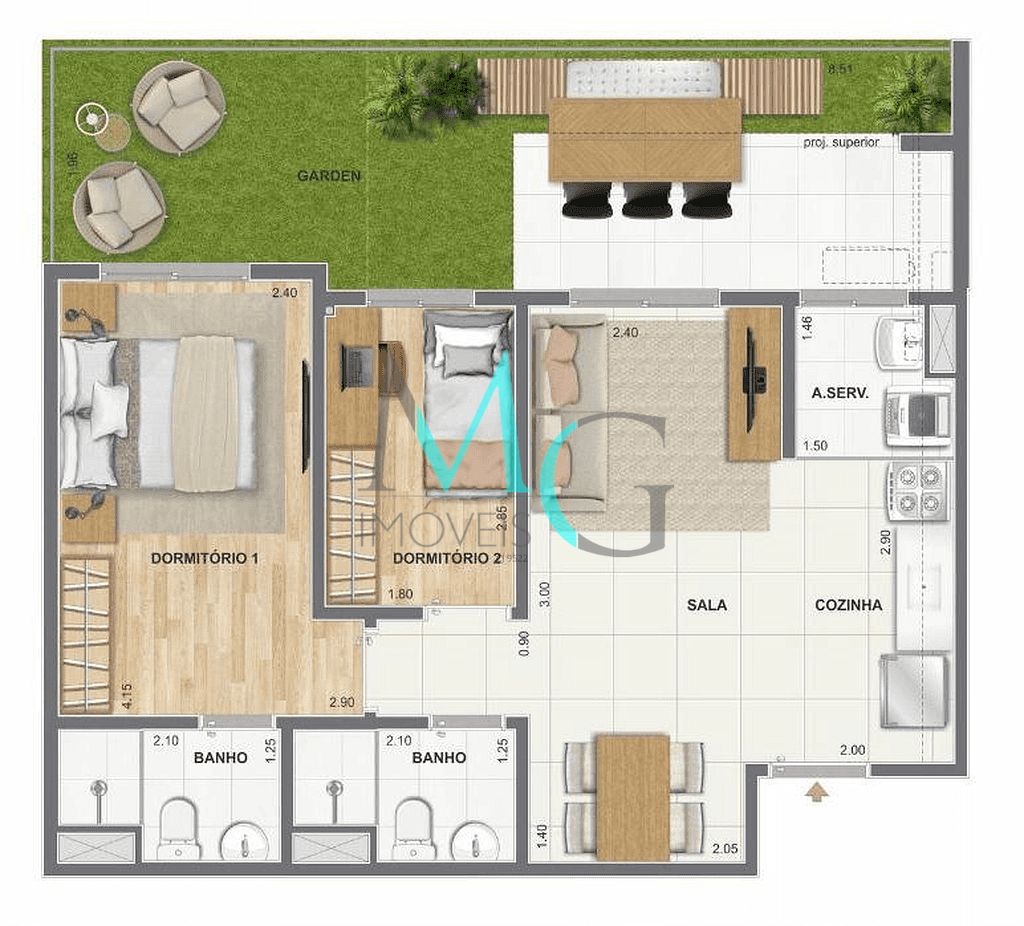 Apartamento, 1 quarto, 32 m² - Foto 31