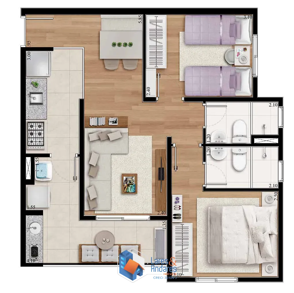 Apartamento, 2 quartos, 45 m² - Foto 125