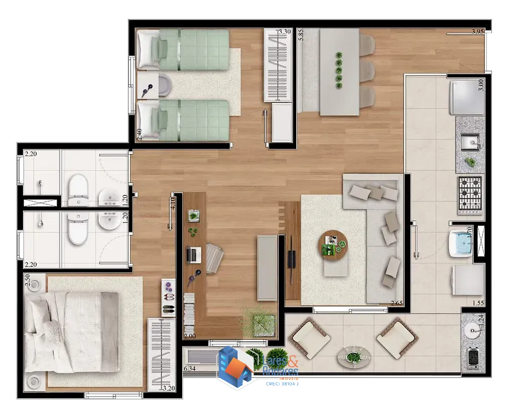 Apartamento, 2 quartos, 45 m² - Foto 127