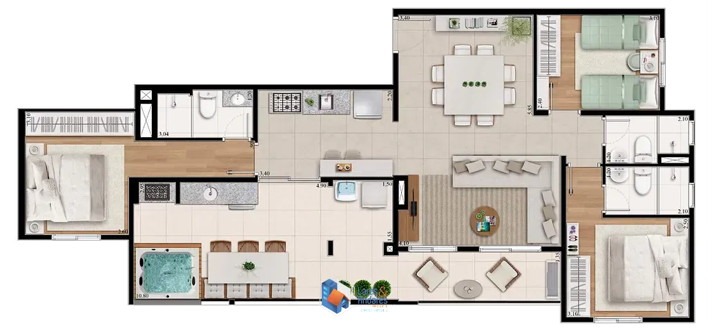 Apartamento, 3 quartos, 68 m² - Foto 128