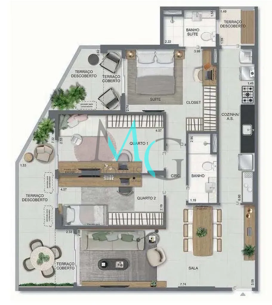 Cobertura, 3 quartos, 141 m² - Foto 42
