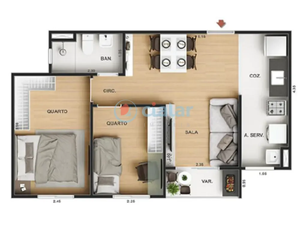 Apartamento, 2 quartos, 53 m² - Foto 22