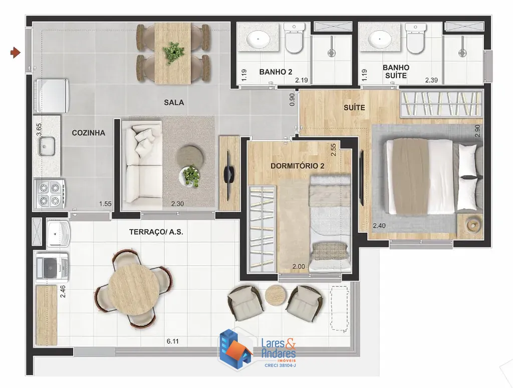 Apartamento, 2 quartos, 41 m² - Foto 33