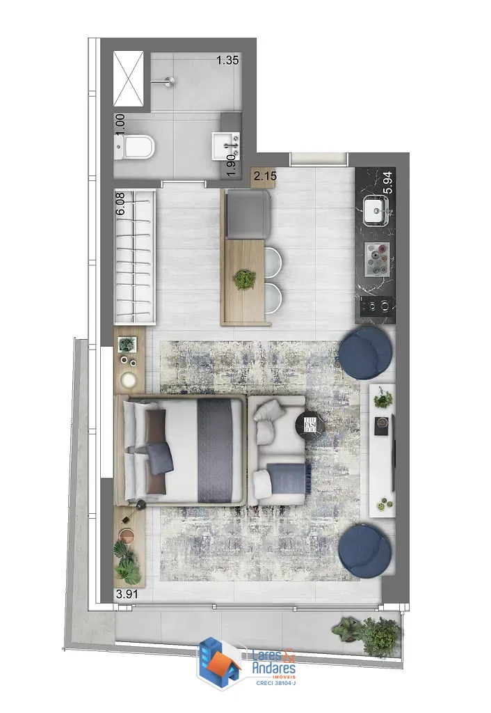 Apartamento, 1 quarto, 38 m² - Foto 12