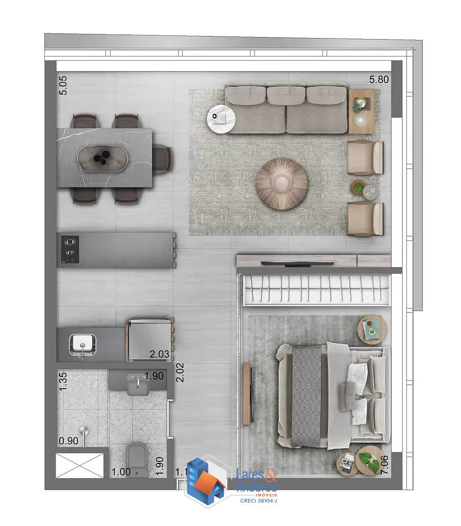 Apartamento, 1 quarto, 38 m² - Foto 13