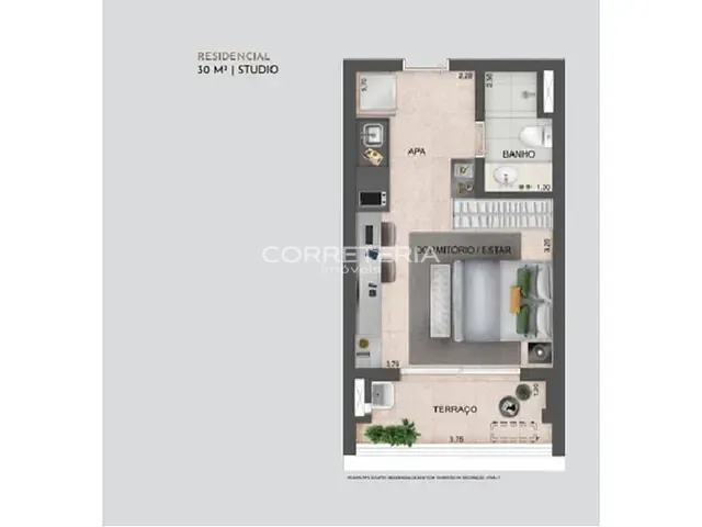 Studio 1 quarto e 1 banheiro, à venda, no bairro Vila Clementino em São Paulo