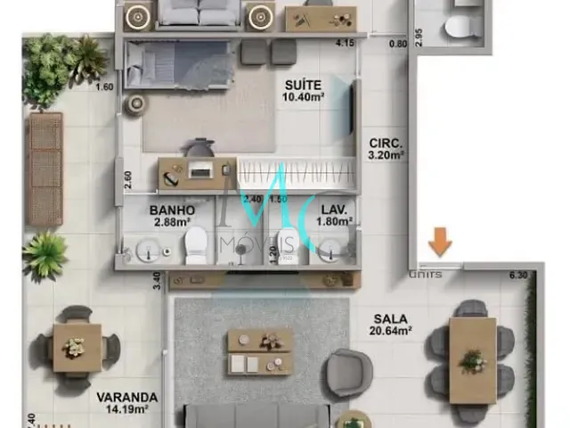 Apartamento 2 quartos e 3 banheiros, à venda, no bairro Barra da Tijuca em Rio de Janeiro