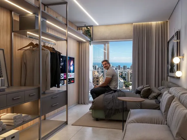 Apartamento 1 quarto e 1 banheiro, à venda, no bairro Cabo Branco em João Pessoa