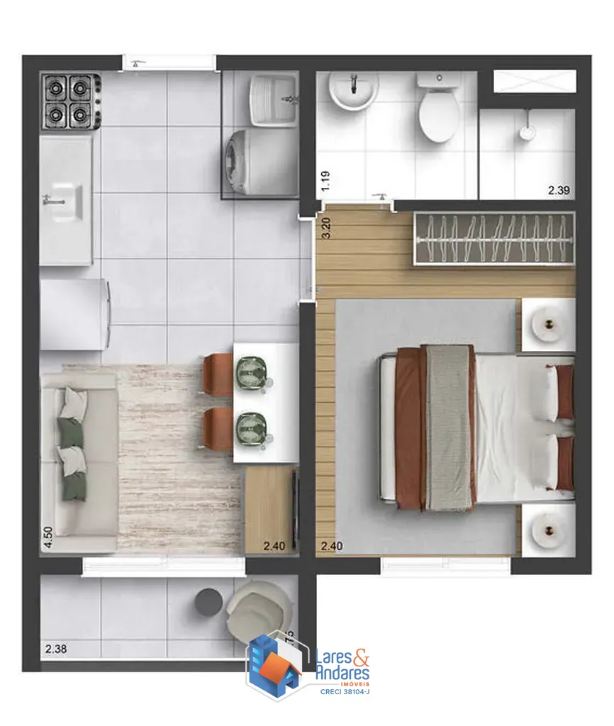 Apartamento, 2 quartos, 34 m² - Foto 19